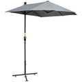Outsunny Mezzo ombrellone con manovella e ventilazione