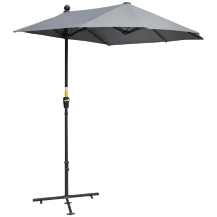 Outsunny Mezzo ombrellone con manovella e ventilazione