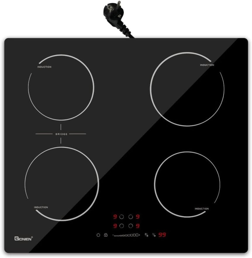 GIONIEN Piano a induzione 60 cm – Potente da incasso con zona flessibile Bridge