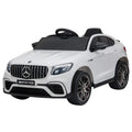 HOMCOM Mercedes-Benz Auto elettrica per bambini con telecomando e cintura – Bianco