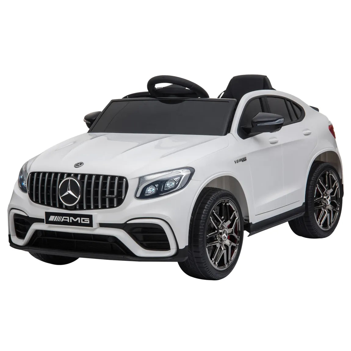 HOMCOM Mercedes-Benz Auto elettrica per bambini con telecomando e cintura – Bianco