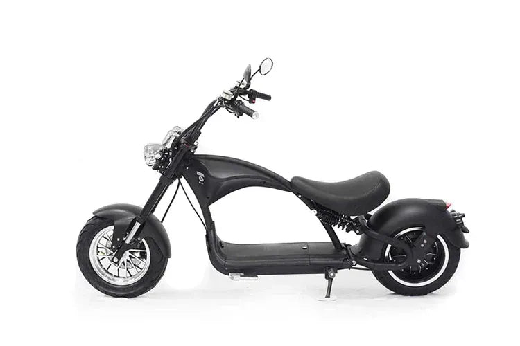 Mangosteen M1P Chopper elettrico nero opaco – Motore brushless 2000 W, velocità massima 60 km/h