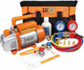 BACOENG Kit pompa per vuoto per climatizzazione HVAC / auto – Ricarica refrigerante, compatibile R134A, R410A, R407C e R32