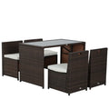 Outsunny Set da giardino 5 pezzi in polyrattan – Resistente alle intemperie e ai raggi UV