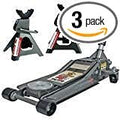 Pittsburgh Kit cric idraulico ribassato 3 tonnellate e cavalletti