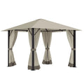 Outsunny Gazebo 3 × 3 m – Riparo da giardino con pareti e ventilazione, protetto dalle intemperie
