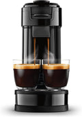 Philips Senseo Switch Macchina a cialde e caffettiera filtro 2 in 1 – Serbatoio 1 L, 7 tazze in una volta, nero laccato
