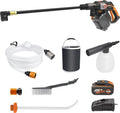 WORX Nitro Hydroshot WG633E.1 Idropulitrice a batteria 18 V/20 V MAX – Fino a 56 bar, 220 L/h, accessori, batteria 4,0 Ah e caricatore, arancione/nero