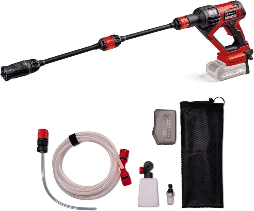 Einhell HYPRESSO 18/24-1 Power X-Change Pistola idropulitrice a batteria – 18 V, 24 bar, pulizia e irrigazione mobili, 240 L/h, accessori inclusi, senza batteria né caricabatterie