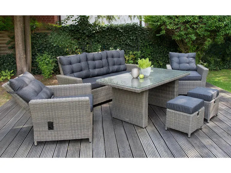 Set da pranzo da giardino premium in alluminio « Asti », 6 pezzi