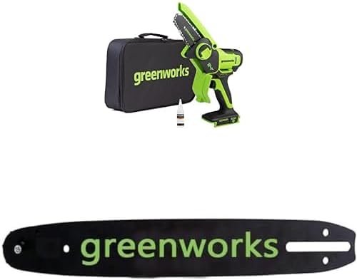 Greenworks Mini motosega a batteria 24 V 10 cm (4 pollici) – Senza batteria né caricabatterie, barra 10 cm inclusa