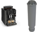 Krups Sensation EA910810 Macchina da caffè automatica – Ugello per schiuma di latte, 5 bevande, funzione caffè filtro, 2 tazze, nero