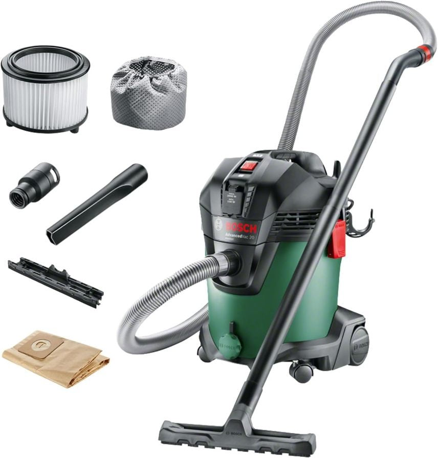 Bosch Aspiratore solidi e liquidi AdvancedVac 20 – 1200 W, serbatoio 20 L