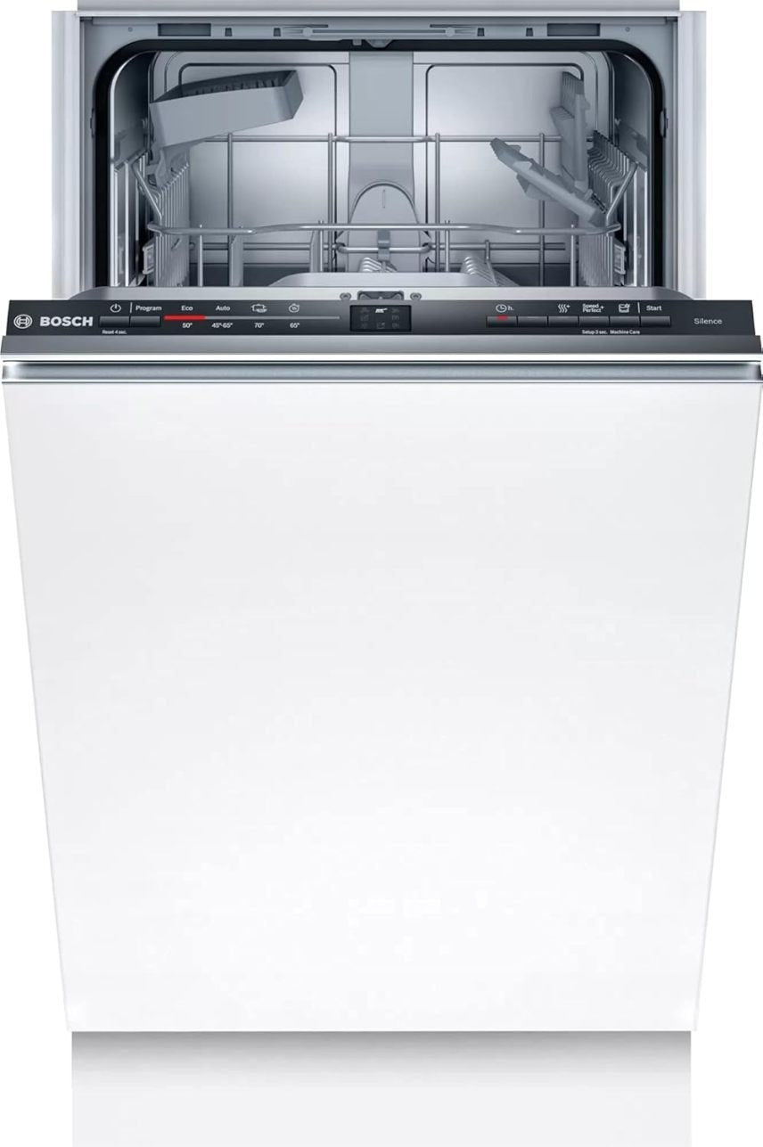 Bosch SRV2HKX41E Serie 2 Lavastoviglie a scomparsa totale 45 cm – Cestello portaposate, asciugatura Extra, InfoLight rosso, AquaStop, multicolore