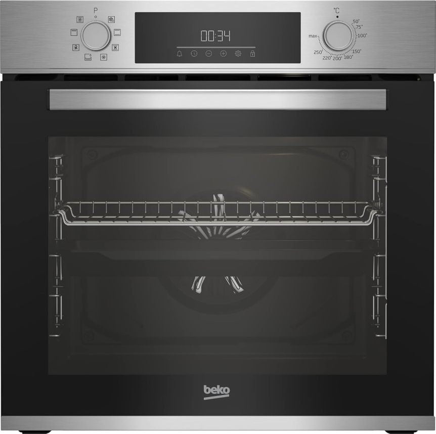 Beko BBSM12340X Set forno da incasso + piano a induzione – 4 zone, forno 72 L con 8 modalità, sicurezza bambini, comandi touch, nero/inox