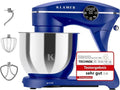 KLAMER Impastatrice planetaria 1800 W con ciotola inox 6 L, 10 velocità e timer, frusta piatta, gancio impastatore, frusta a filo e coperchio paraschizzi