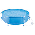 CRIVIT Piscina fuori terra con struttura Ø 300 × H 76 cm con pompa filtro – Articolo di seconda scelta, come nuova