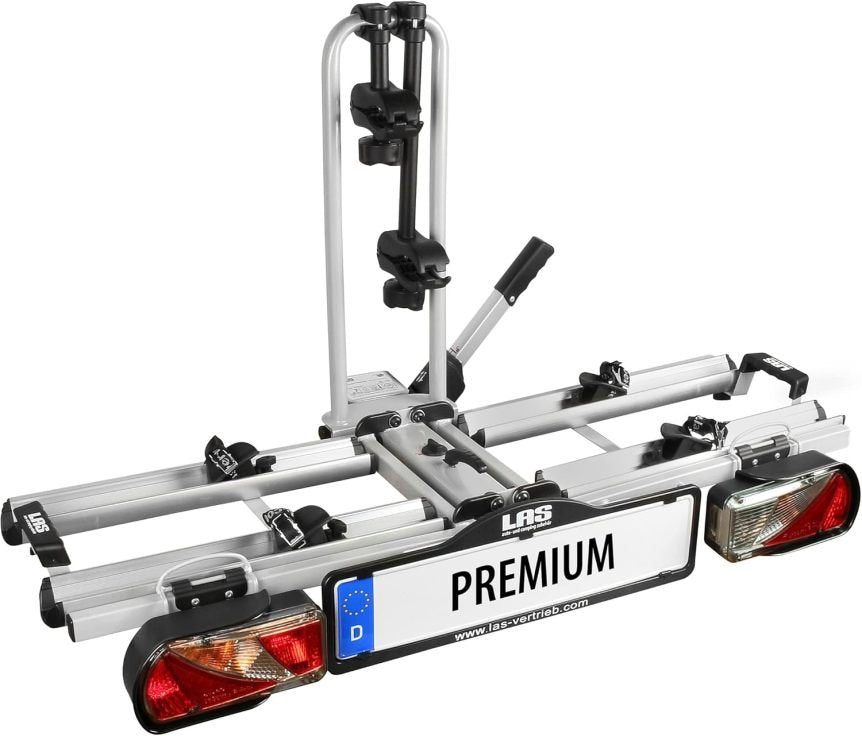 Portabici EUFAB 12010LAS POKER-F Hitch – Per 2 biciclette ed e-bike, nero