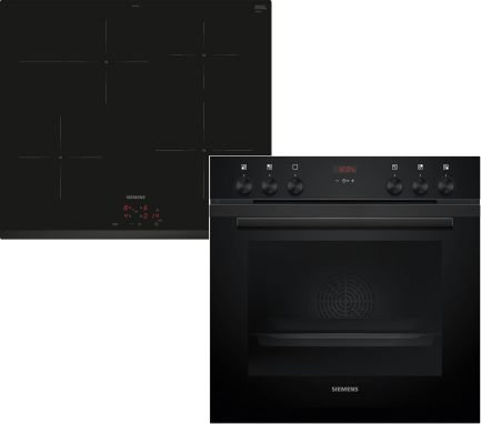 Siemens EQ522IA01 Set forno da incasso – Forno HE517GBS4 60 × 60 cm, aria calda 3D, autopulizia + piano a induzione EI645CFB6E