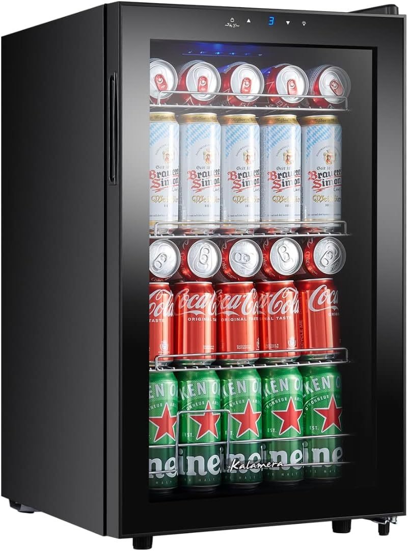 Kalamera Frigorifero per bevande / birra 86 L KRC-86GE – Pannello touch, zona 3-18 °C, illuminazione LED blu, 41 dB