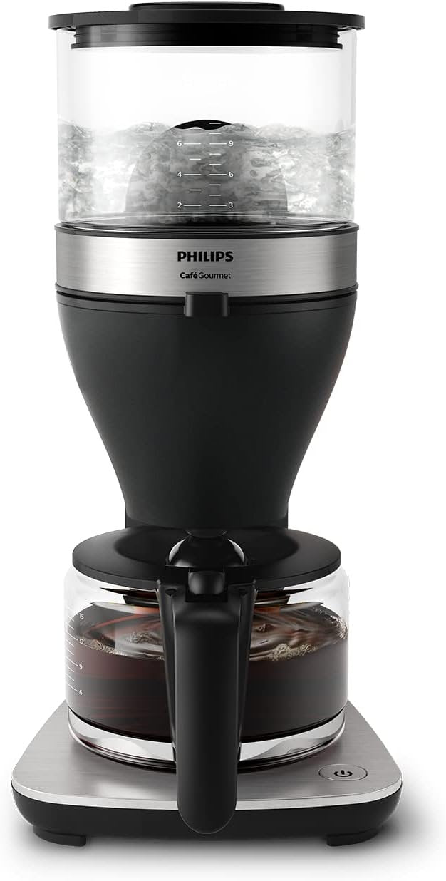 Philips Macchina da caffè filtro all-in-one HD7900/50 – Macinacaffè conico integrato, doppio contenitore chicchi, caraffa in vetro 1,25 L, intensità personalizzabile