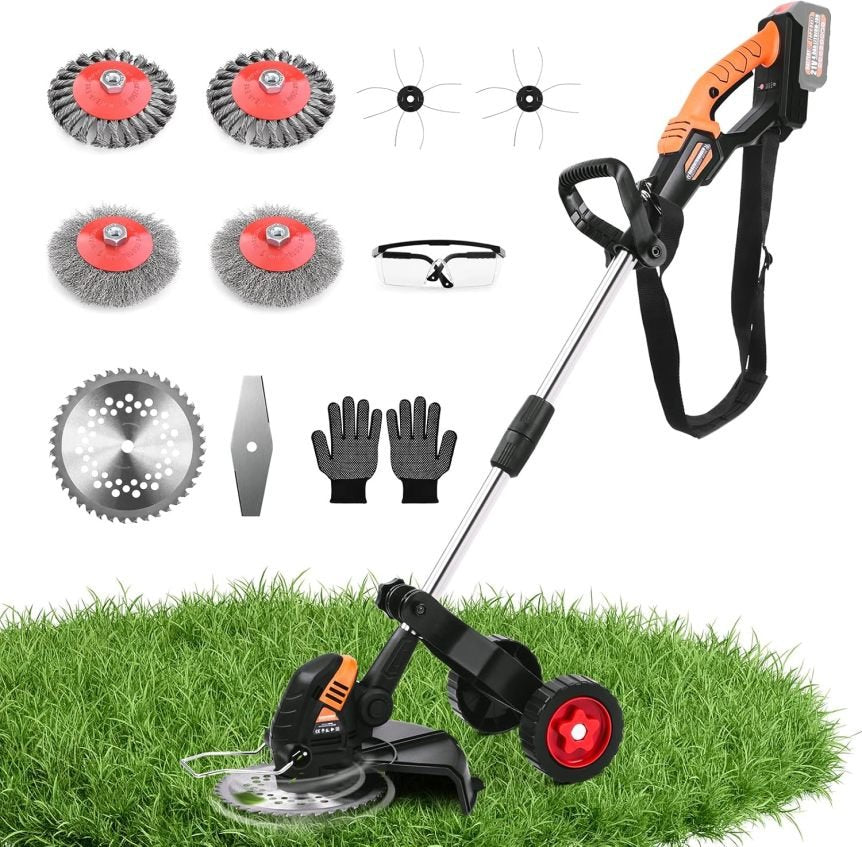 Tagliabordi a batteria 1200 W – Decespugliatore brushless 5-in-1 con accessori versatili