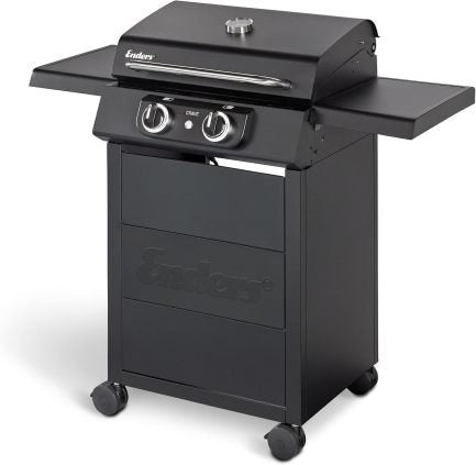Enders Barbecue elettrico eCRAVE 2 – Griglia in ghisa, carrello con ampio vano, sistema SIMPLE CLEAN™, 2 elementi riscaldanti, coperchio con termometro #97116