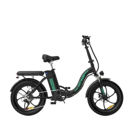 HITWAY BK6S Bicicletta elettrica pieghevole – 350 W, 36 V 11,2 Ah, pneumatici 20 × 3,0″, nero