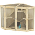 PawHut Gabbia per criceto in legno a 4 livelli con accessori e finestra