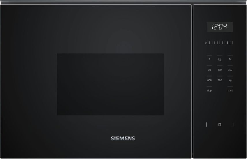 Siemens BF525LMB1 iQ500 Microonde da incasso 59 × 38 cm – 800 W, 20 L, piatto 25,5 cm, touchControl, assistenza pulizia idrolitica, 7 programmi automatici, nero