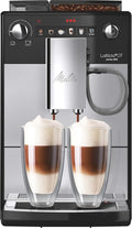 Melitta Latticia OT Macchina da caffè automatica – Sistema latte, macinacaffè e funzione cappuccino, argento/nero