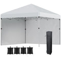Outsunny Gazebo pieghevole regolabile in altezza UV30+ con pareti laterali