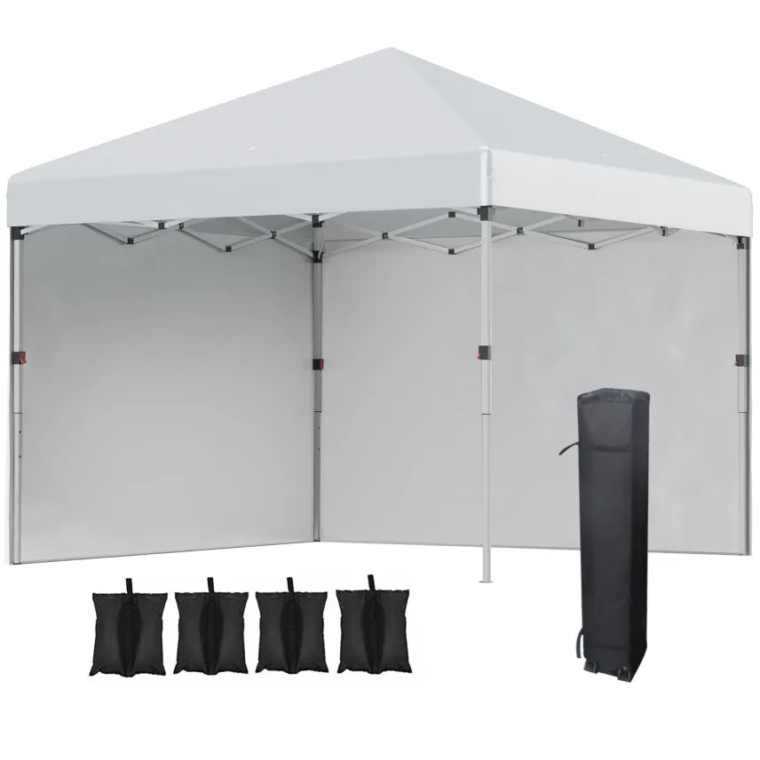 Outsunny Gazebo pieghevole regolabile in altezza UV30+ con pareti laterali