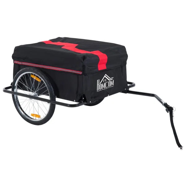 HOMCOM Rimorchio bici cargo pieghevole con grande cassone di trasporto