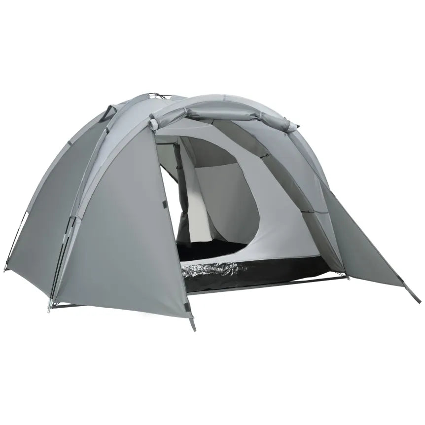 Outsunny Tenda da campeggio a cupola per 2-3 persone, estensibile, 4 porte