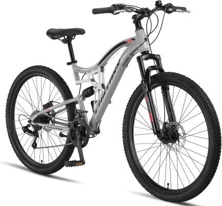Chillaxx Bike Falcon Premium MTB 24/26/27,5/29″ – Freni a disco, 21 velocità, biammortizzata, per adolescenti e adulti