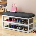 Gzz Panca scarpiera stile nordico 2 livelli – 60 × 30 × 44 cm, seduta e contenitore, effetto legno