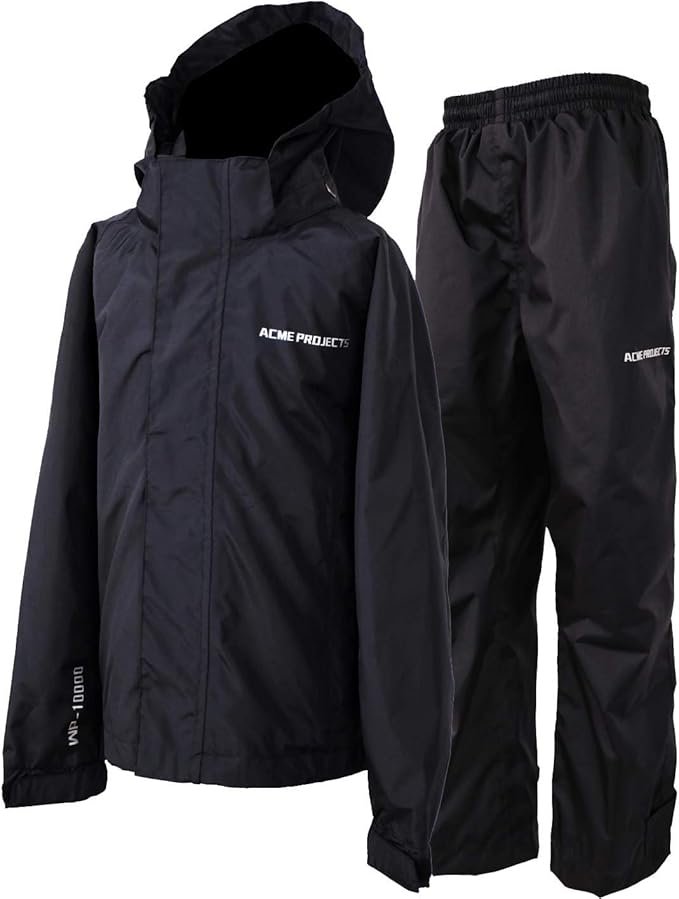 Acme Projects Completo antipioggia 2 pezzi – Giacca e pantaloni 100% impermeabili e traspiranti, 10.000 mm / 3000 g, cuciture sigillate, zip YKK