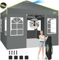 COBIZI Gazebo pieghevole 3 × 4,5 m – Tenda per ricevimenti impermeabile, stabile, resistente all'inverno, protezione UV, 4 pareti, grigia