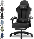 GTPLAYER Sedia gaming ergonomica in tessuto – Seduta a molle, braccioli coordinati, poggiapiedi, carico 150 kg, nero chiaro