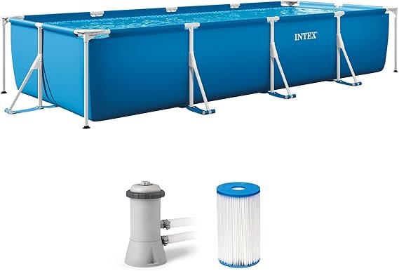 Intex 28279EH Piscina rettangolare con telaio metallico 4,50 × 2,20 × 0,85 m – Fuori terra per giardino