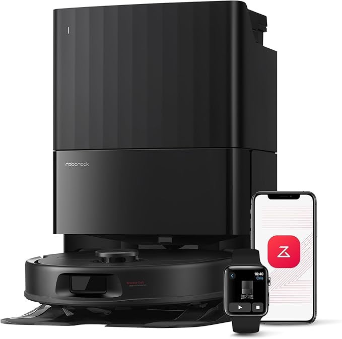 Roborock Qrevo Series Robot aspirapolvere e lavapavimenti – Aspirazione 8000 Pa, mop sollevabile, stazione all-in-one, spazzola anti-groviglio, nero