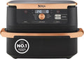 Ninja Foodi FlexDrawer Airfryer AF500EUCP – Friggitrice ad aria 10,4 L a doppia zona, 7-in-1, divisorio rimovibile, lavabile in lavastoviglie, nero/rame
