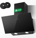 TopStrong Cappa a parete 60 cm – Classe A+++, 450 m³/h, filtro carbone, illuminazione LED, 3 velocità + Booster, comando touch, vetro nero