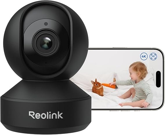 Reolink E1 Zoom Telecamera di sorveglianza interna 4K PTZ Wi-Fi – Zoom ottico 3×, Wi-Fi 6 2,4/5 GHz, rilevamento intelligente, bambini/animali, nera