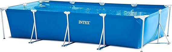 Intex Piscina Frame rettangolare con struttura in acciaio – Montaggio rapido, robusta e durevole, per giardino