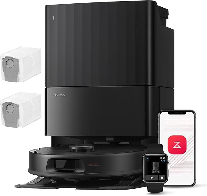 Roborock Qrevo Series Robot aspirapolvere e lavapavimenti – Aspirazione 8000 Pa, navigazione LiDAR, stazione all-in-one, spazzola anti-groviglio, nero