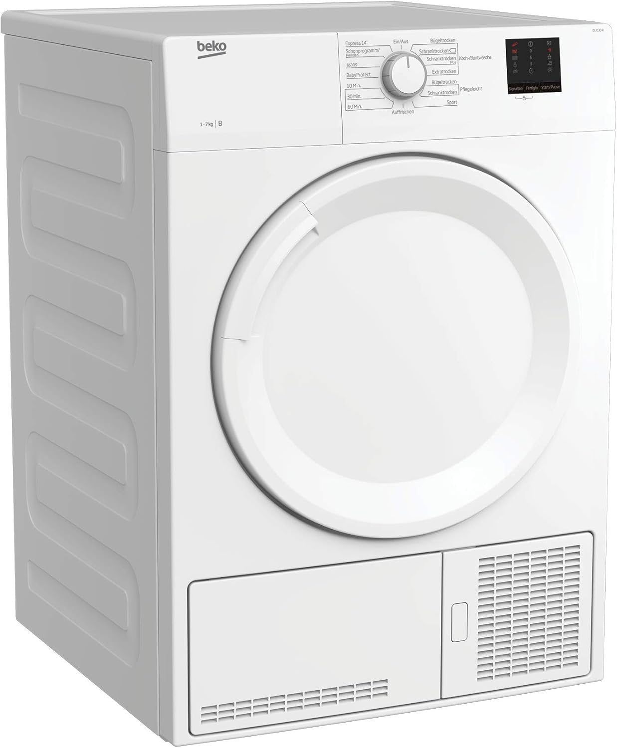 Beko DC 7130 N b100 Asciugatrice a condensazione 7 kg – Misurazione elettronica dell’umidità, antipiega automatico, cestello AquaWave, 15 programmi, Express