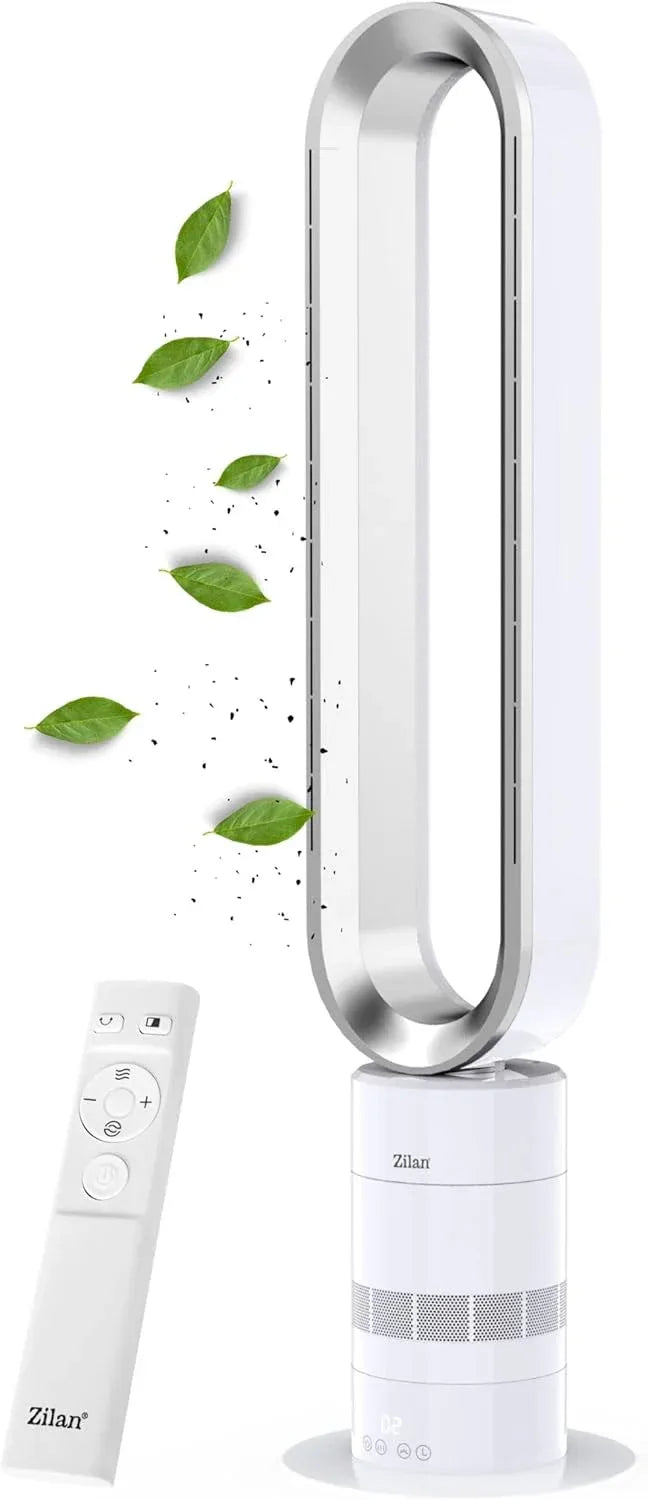 Zilan Ventilatore a torre a risparmio energetico con motore BLDC – Telecomando, oscillazione, molto silenzioso, 10 velocità, raffrescamento