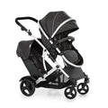 Hauck Duett 2 Passeggino doppio con parapioggia – Fino a 15 kg per bambino, seduta principale trasformabile in navicella dalla nascita, seconda seduta rimovibile, altezza regolabile, Black Forest